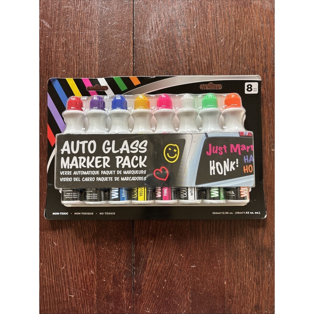 Window Markers for Auto Glass + Washable - Liquid Window Chalk Markers Pen 8 PCS